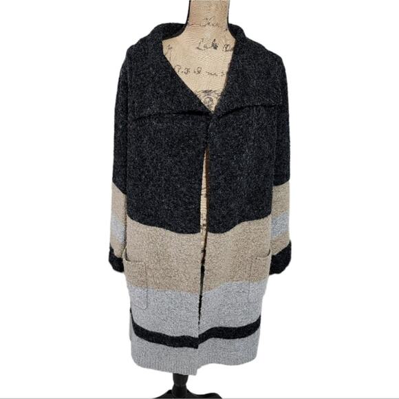 Malvin Hamburg Germany Color Block Duster Length Cardigan Sweater Size 36 US Med - Picture 1 of 7